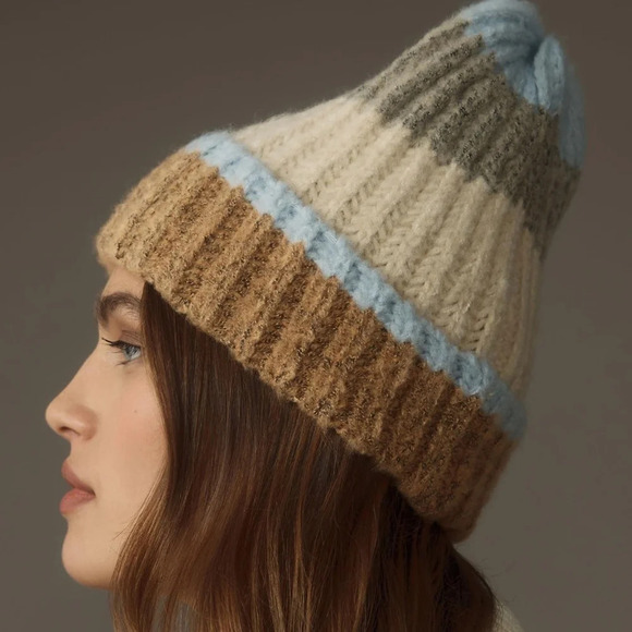 NWT Anthropologie Sriped Beanie - Picture 2 of 2